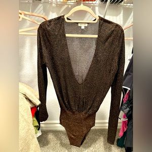 Bodysuit Silence +Noise (From Urban Outfitters) XS size deep V Neck brown